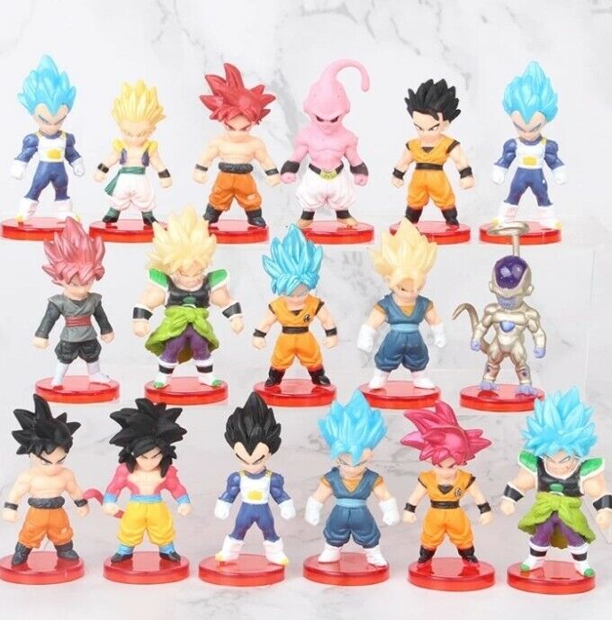 Figurine Dragon Ball Super 16 Pieces Entre 5 Et 7 Cm goku vegeta freezer broly