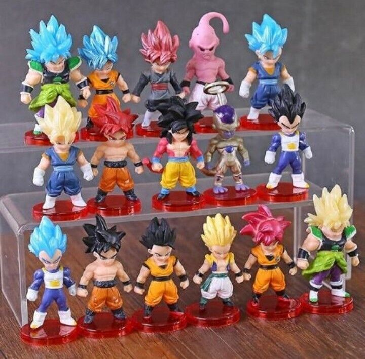 Figurine Dragon Ball Super 16 Pieces Entre 5 Et 7 Cm goku vegeta freezer broly