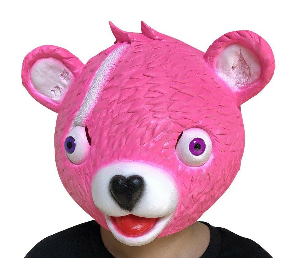 Masque Fortnite ours rose skin Cosplay deguisement latex Halloween carnaval