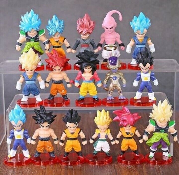 Figurine Dragon Ball Super 16 Pieces Entre 5 Et 7 Cm goku vegeta freezer broly