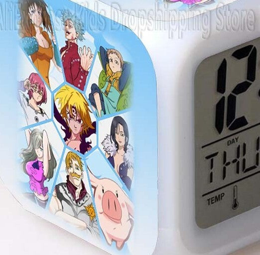 seven Deadly sins reveil Led 7 Couleurs Thermomètre Décoration collection manga