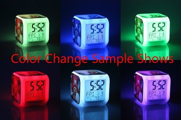 seven Deadly sins reveil Led 7 Couleurs Thermomètre horloge decoration manga