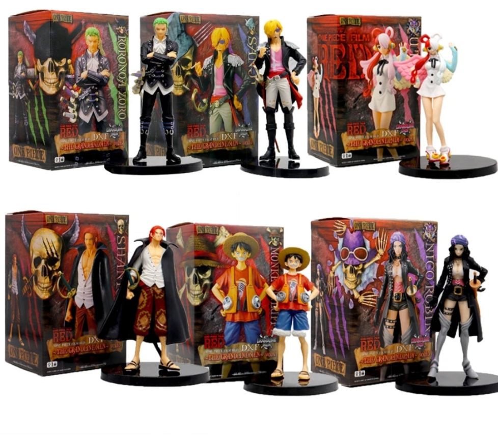 Figurines one piece lot de 6 statuettes Luffy Sanji Zoro roronoa red shanks Nico Robin collection manga animé