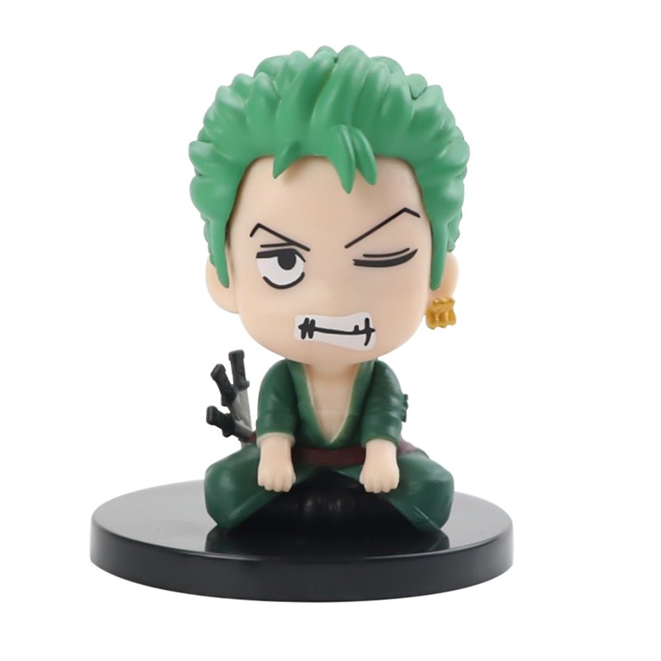 7Cm One Piece Anime Figure Monkey D Luffy Roronoa Zoro Kawaii Toys Q Figural Car Decoration Pvc Figurine Model Children Gift