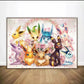 Toile Pokémon 90×60cm de Evoli sous toutes ces formes affiche murale haute qualité en coton imperméable