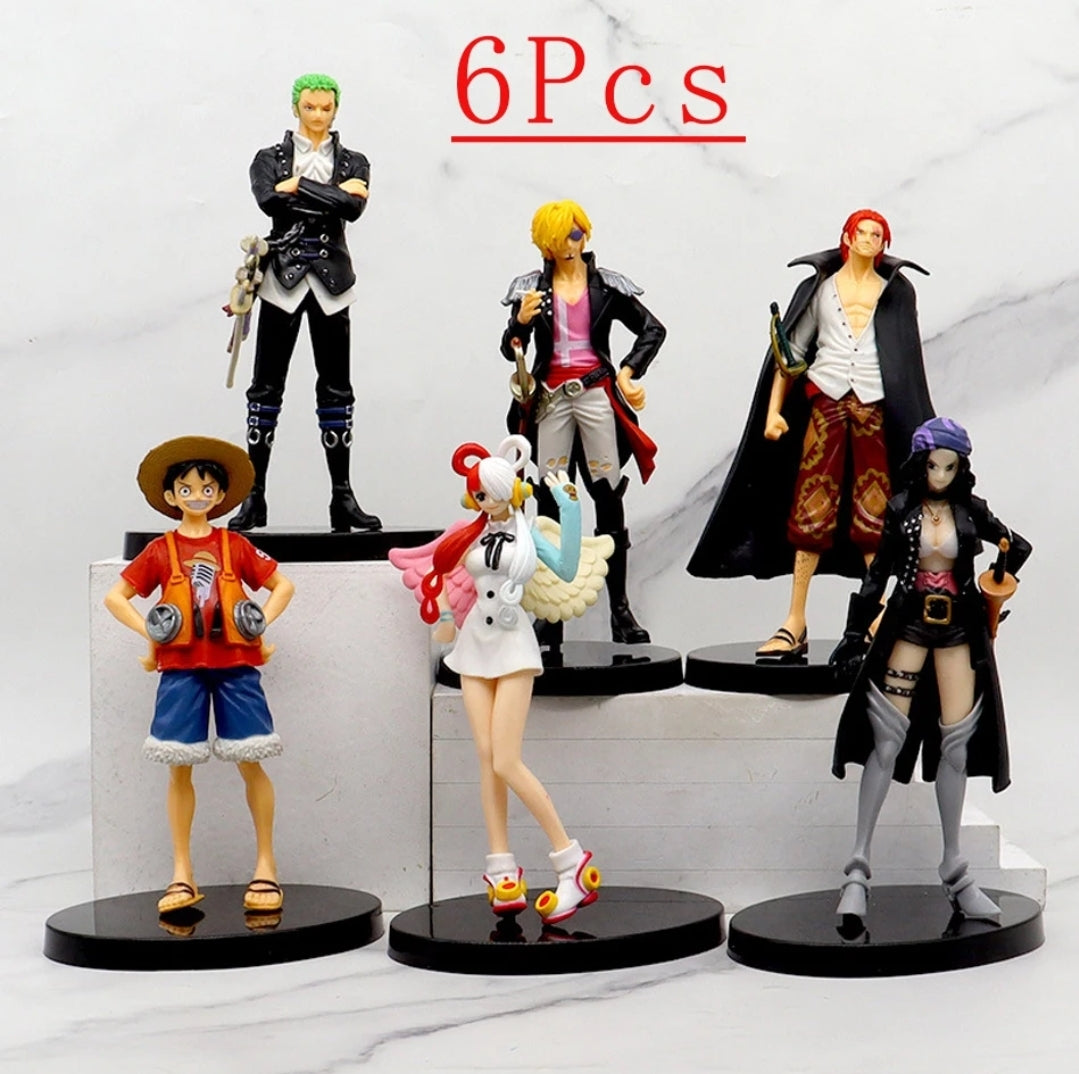 Figurines one piece lot de 6 statuettes Luffy Sanji Zoro roronoa red shanks Nico Robin collection manga animé