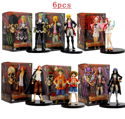 Figurines one piece lot de 6 statuettes Luffy Sanji Zoro roronoa red shanks Nico Robin collection manga animé