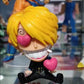 Figurine one piece shibi statuette drôle collection décoration manga animé 8cm sans boîte originale jouet déco idée cadeau anniversaire Noël Luffy Sanji zoro boa chopper ace