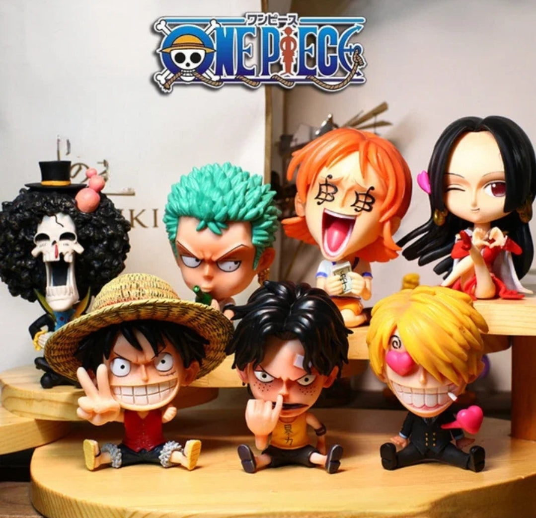 Figurine one piece shibi statuette drôle collection décoration manga animé 8cm sans boîte originale jouet déco idée cadeau anniversaire Noël Luffy Sanji zoro boa chopper ace