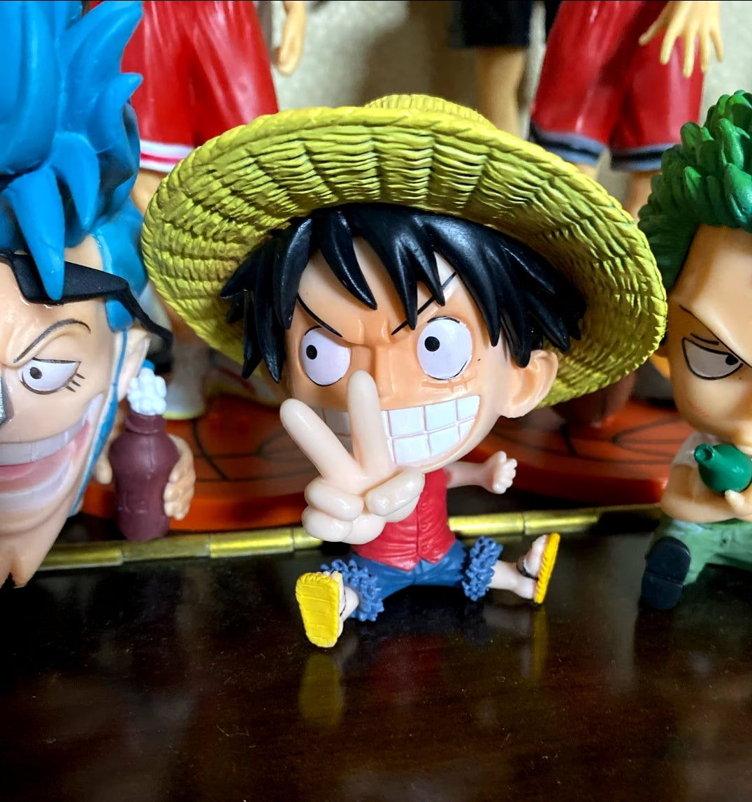 Figurine one piece shibi statuette drôle collection décoration manga animé 8cm sans boîte originale jouet déco idée cadeau anniversaire Noël Luffy Sanji zoro boa chopper ace