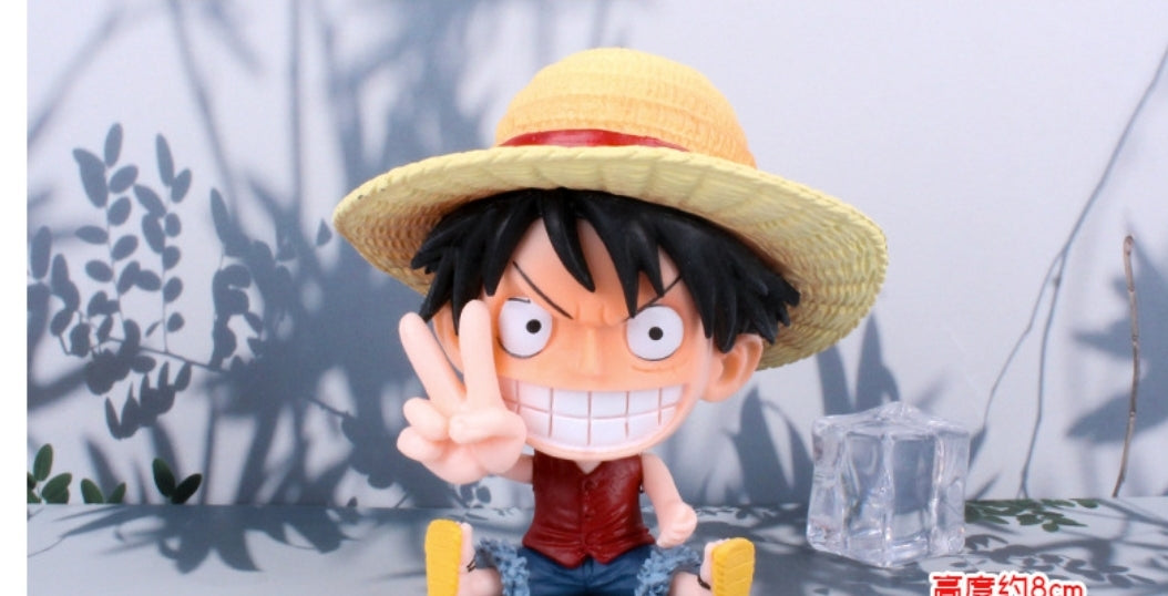 Figurine one piece shibi statuette drôle collection décoration manga animé 8cm sans boîte originale jouet déco idée cadeau anniversaire Noël Luffy Sanji zoro boa chopper ace