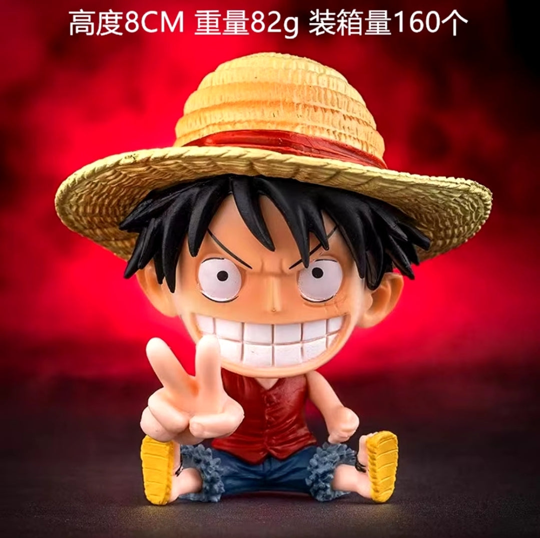 Figurine one piece shibi statuette drôle collection décoration manga animé 8cm sans boîte originale jouet déco idée cadeau anniversaire Noël Luffy Sanji zoro boa chopper ace