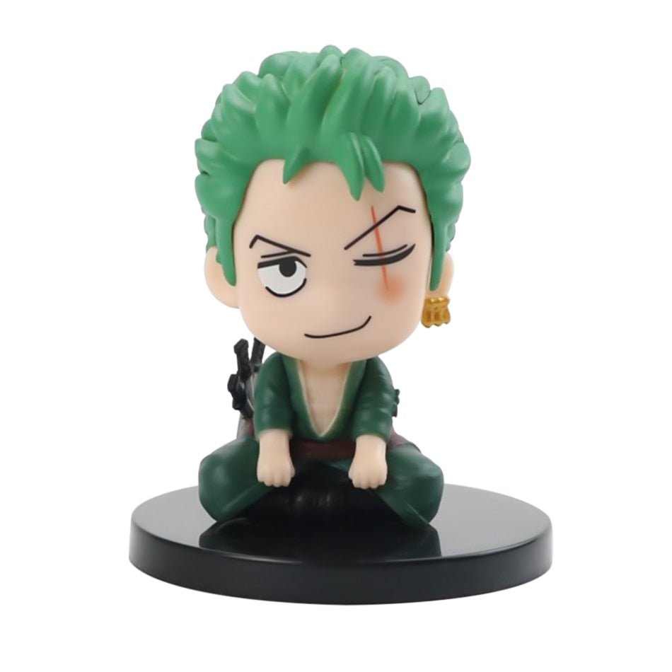 7Cm One Piece Anime Figure Monkey D Luffy Roronoa Zoro Kawaii Toys Q Figural Car Decoration Pvc Figurine Model Children Gift