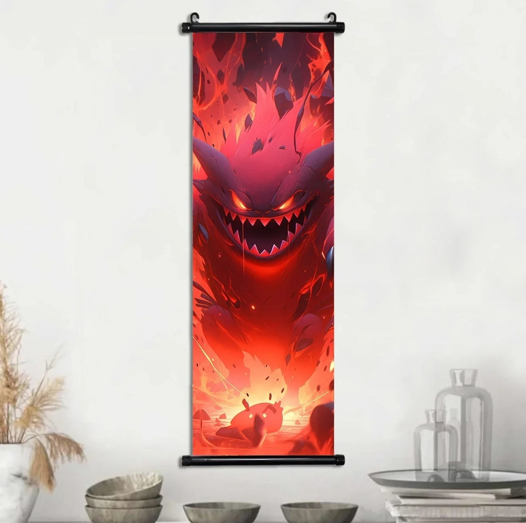 Tableau pokémon toile avec cadre déroulant 40×120cm affiche murale décorative collection manga Pikachu noctali givrali Dracaufeu...