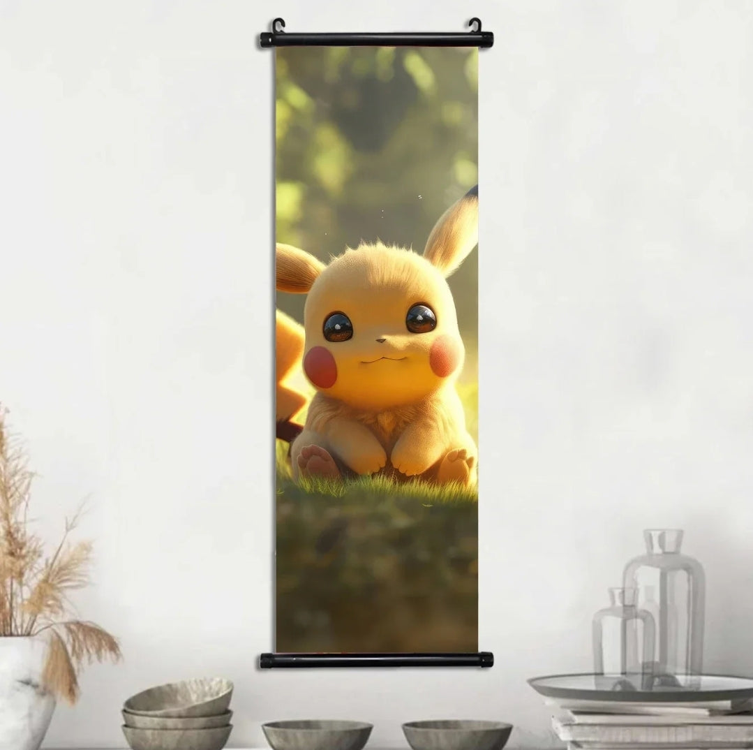 Tableau pokémon toile avec cadre déroulant 40×120cm affiche murale décorative collection manga Pikachu noctali givrali Dracaufeu...