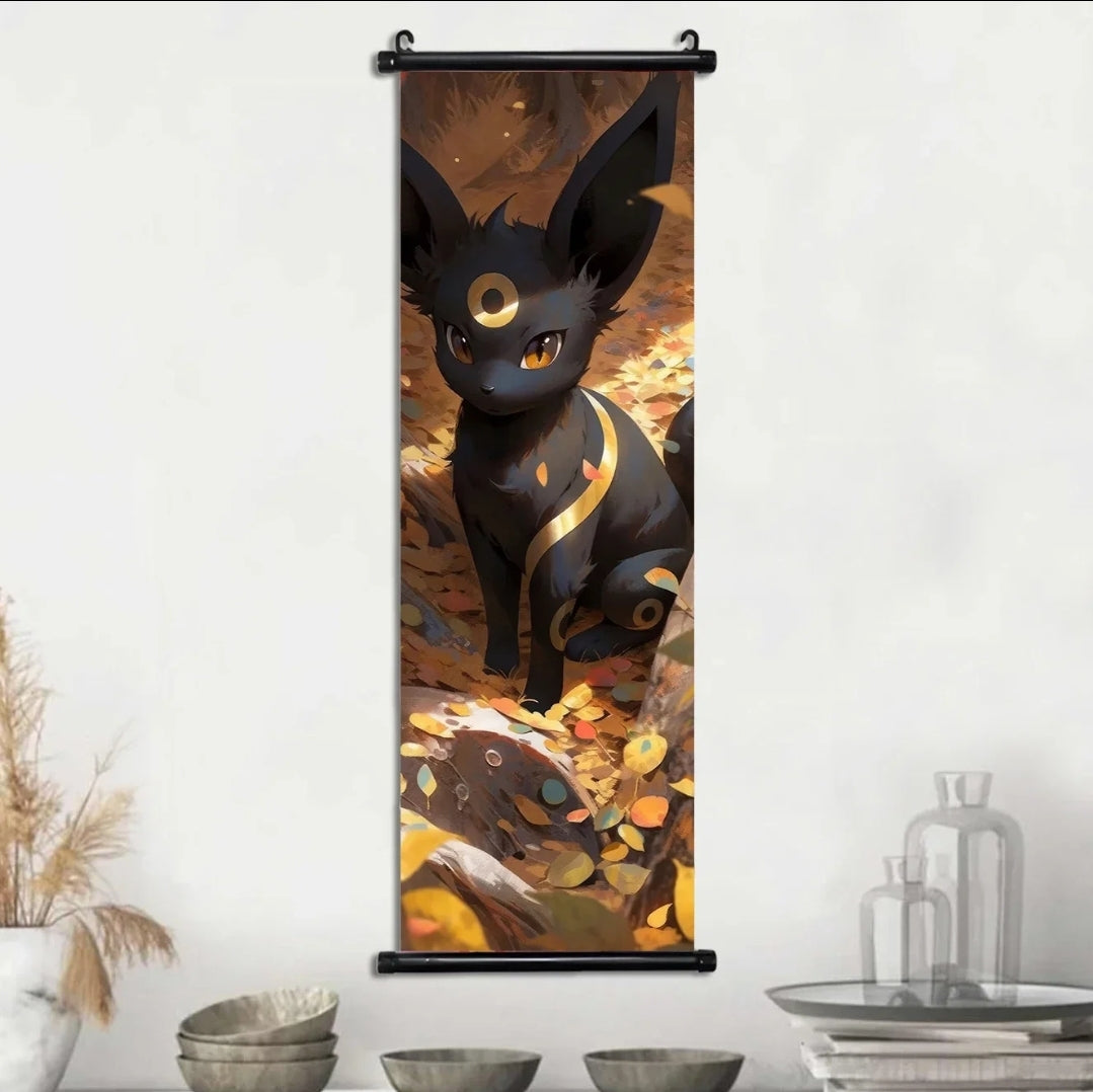 Tableau pokémon toile avec cadre déroulant 40×120cm affiche murale décorative collection manga Pikachu noctali givrali Dracaufeu...