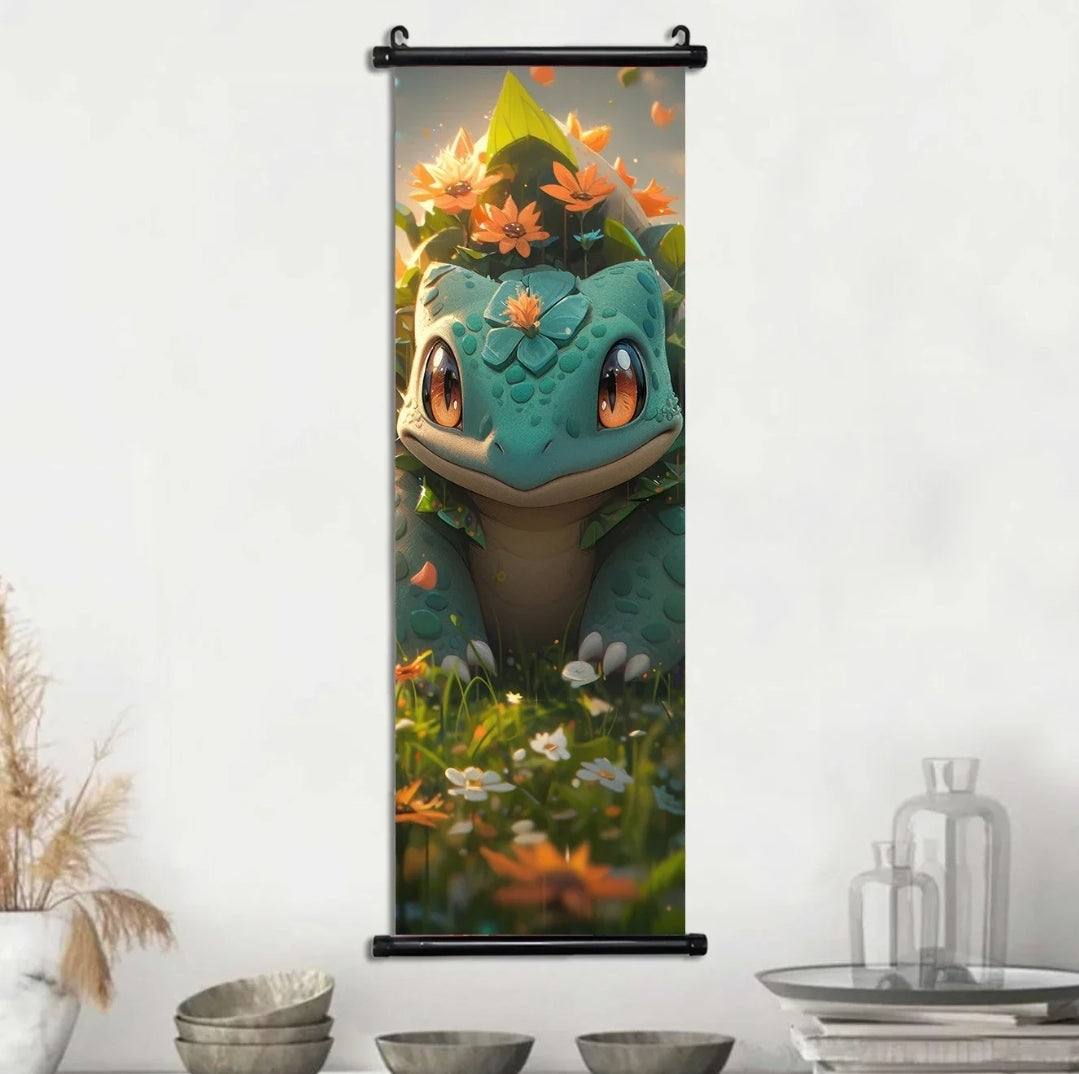 Tableau pokémon toile avec cadre déroulant 40×120cm affiche murale décorative collection manga Pikachu noctali givrali Dracaufeu...