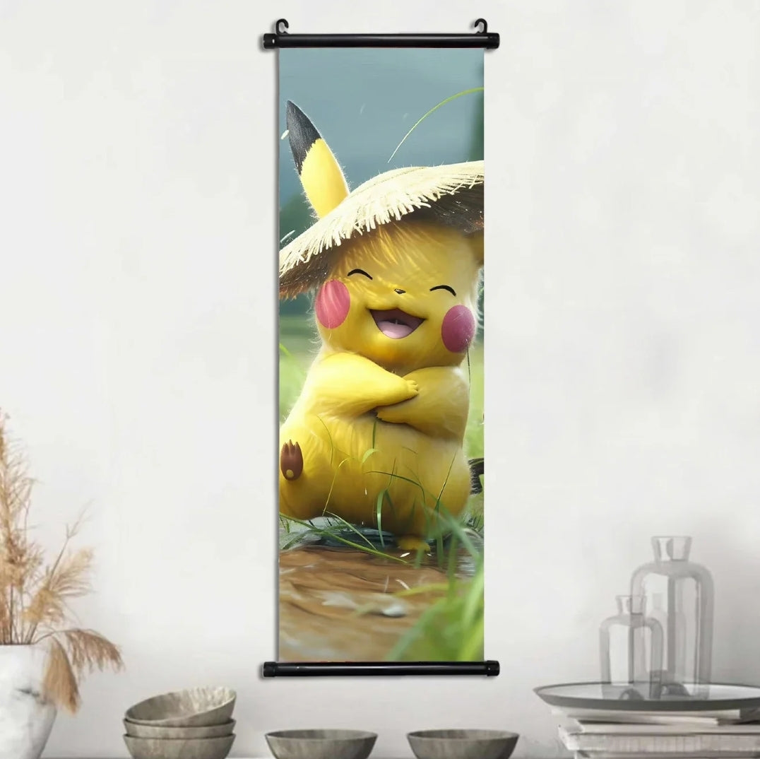 Tableau pokémon toile avec cadre déroulant 40×120cm affiche murale décorative collection manga Pikachu noctali givrali Dracaufeu...