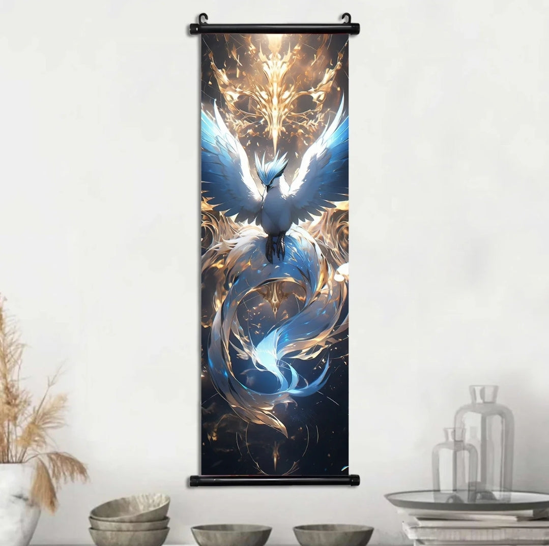 Tableau pokémon toile avec cadre déroulant 40×120cm affiche murale décorative collection manga Pikachu noctali givrali Dracaufeu...