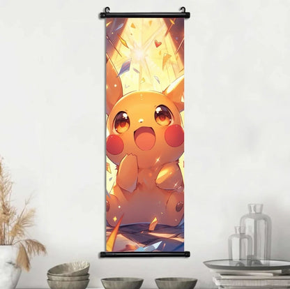 Tableau pokémon toile avec cadre déroulant 40×120cm affiche murale décorative collection manga Pikachu noctali givrali Dracaufeu...