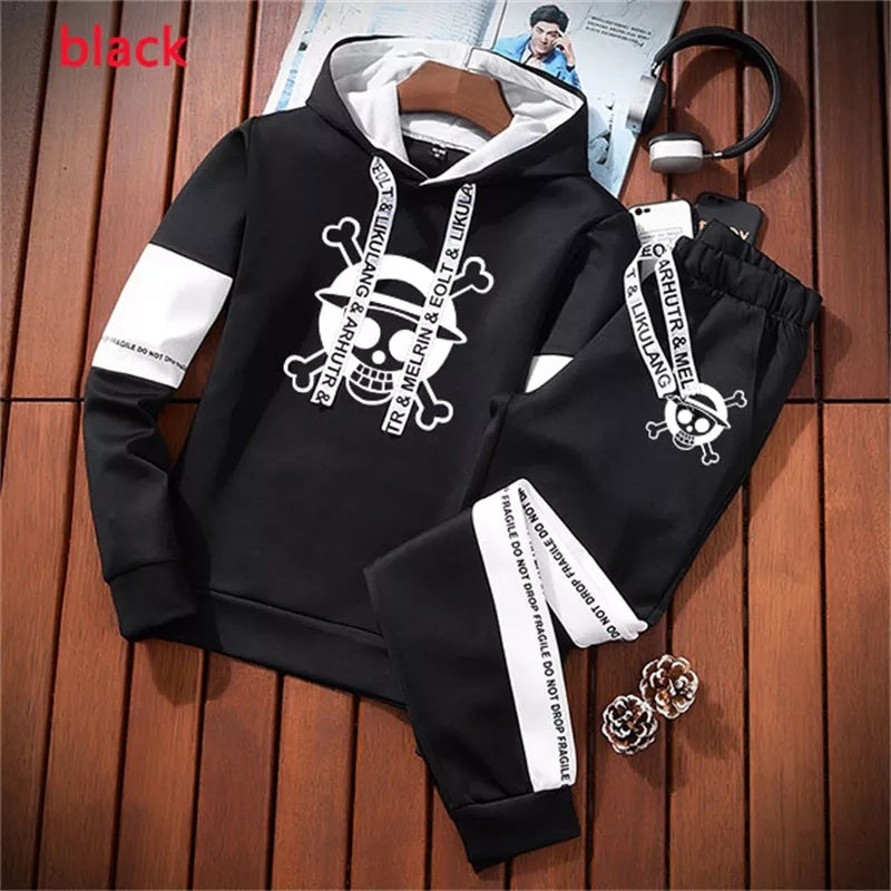 One piece ensemble de sport pull a capuche et jogging collection manga