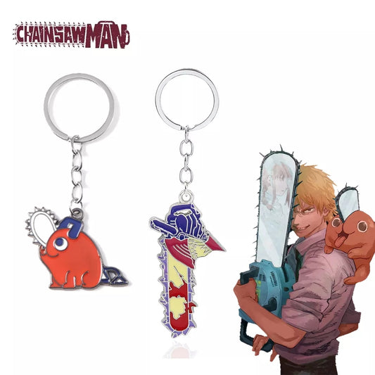 Chainsaw man ensemble collection 2 portes clef et 1 pendentif