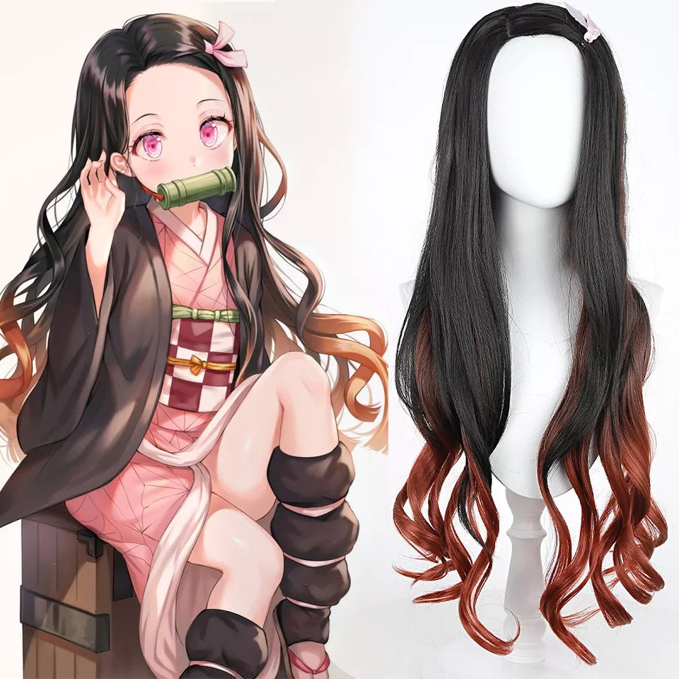 Perruque nezuko kamado cosplay demon slayer