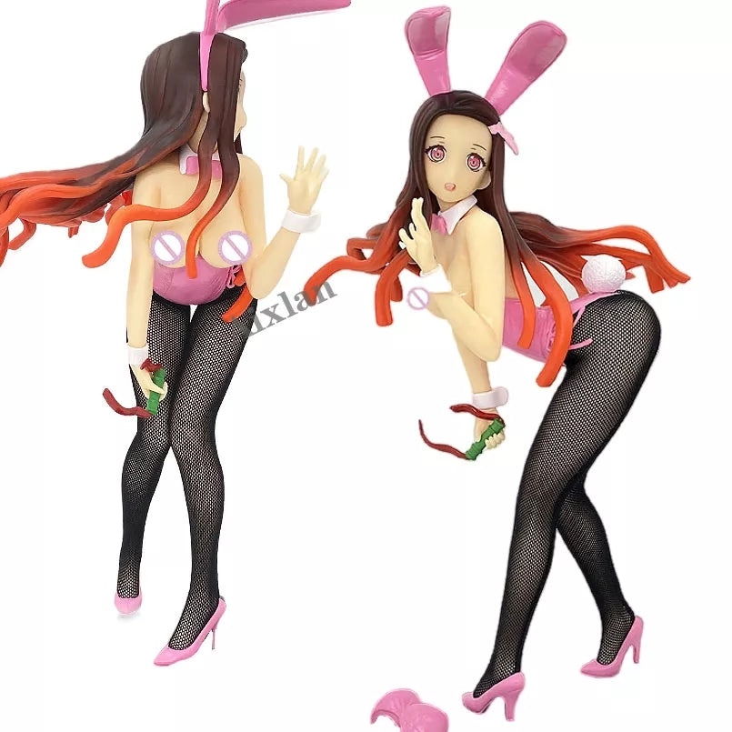 Figurine nezuko sexy statuette costume lapin demon slayer 25 cm