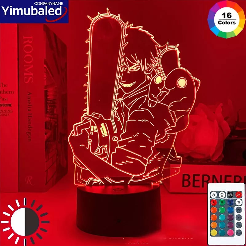 Chainsaw man veilleuse 16 couleurs lampe led 16 couleurs decoration collection manga denji power