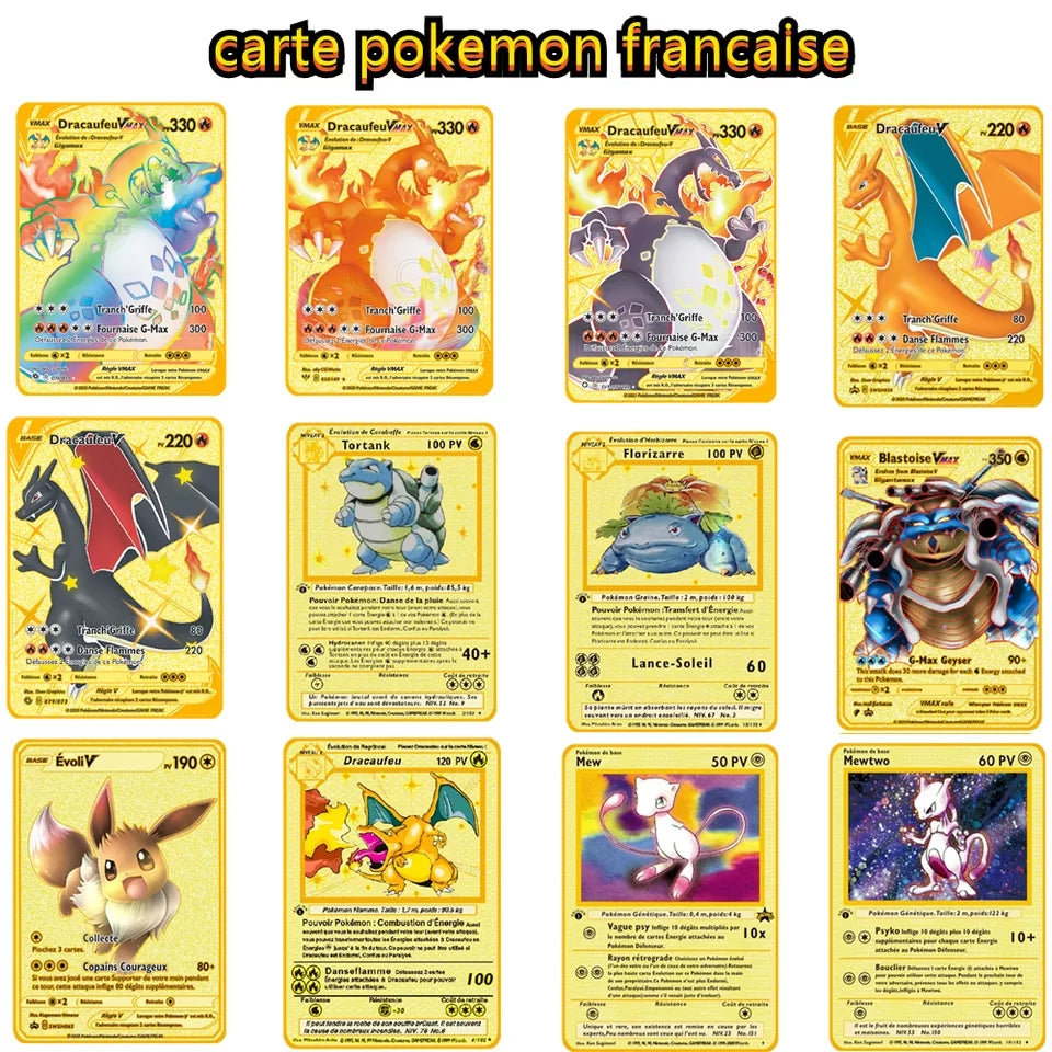 Pokemon cartes metal version francaise 12 pieces