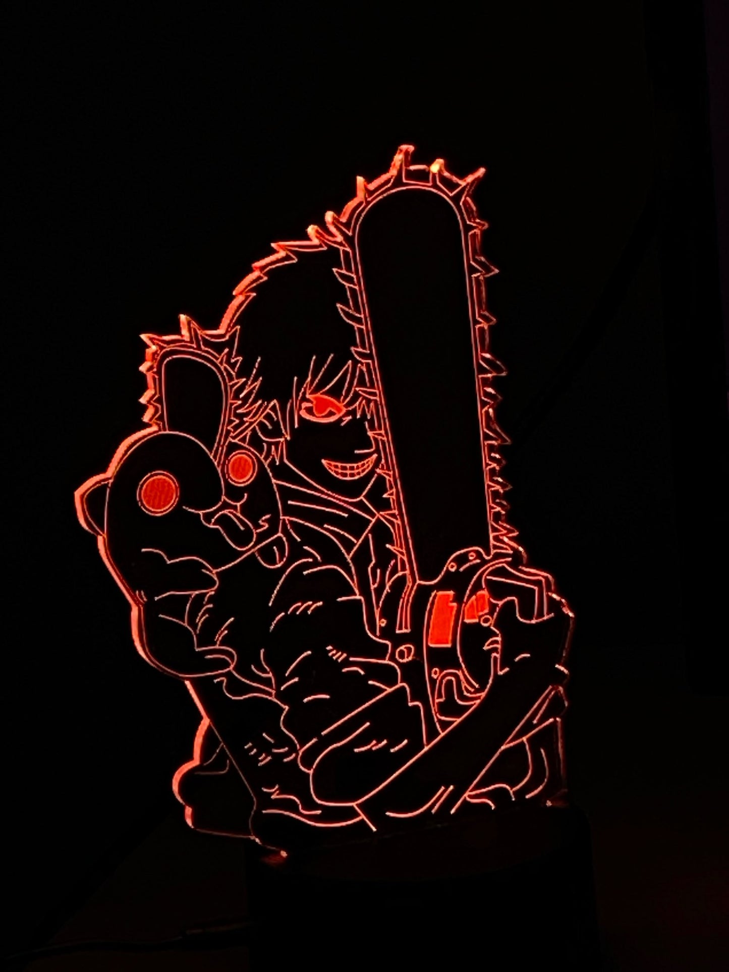 Chainsaw man veilleuse 16 couleurs lampe led 16 couleurs decoration collection manga denji power