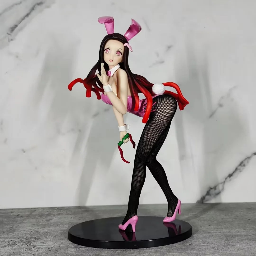 Figurine nezuko sexy statuette costume lapin demon slayer 25 cm