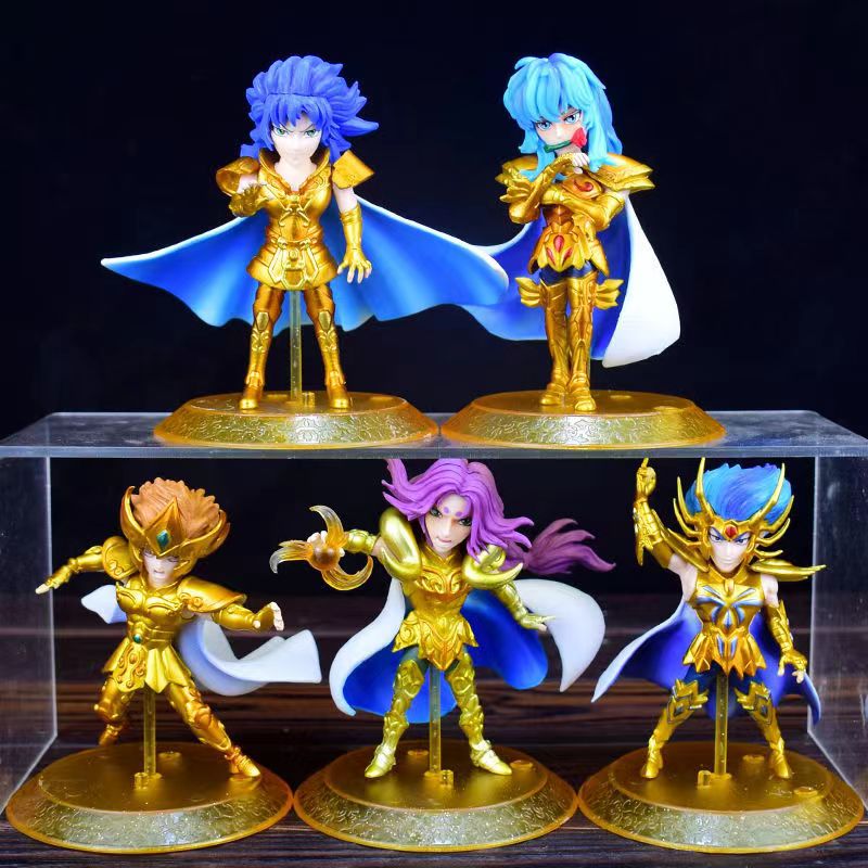 Figurines saint seiya lot de 5 pieces chevalier d'or 10cm