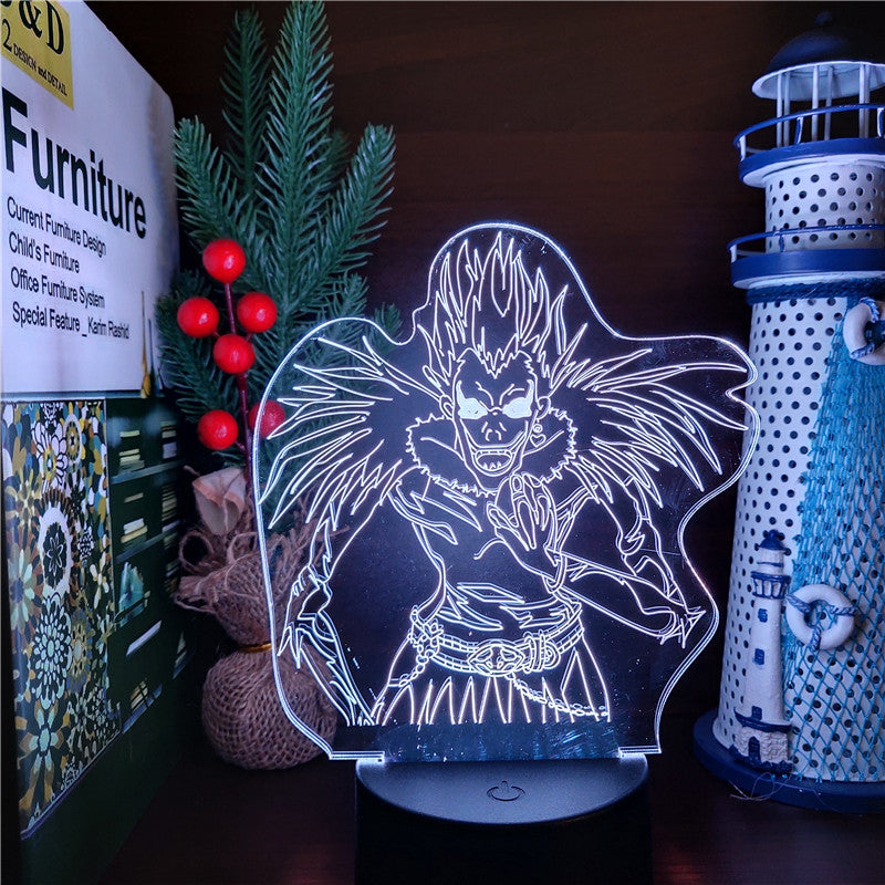 Death note veilleuse 16 couleurs lampe led decoration collection manga light L et ryuk