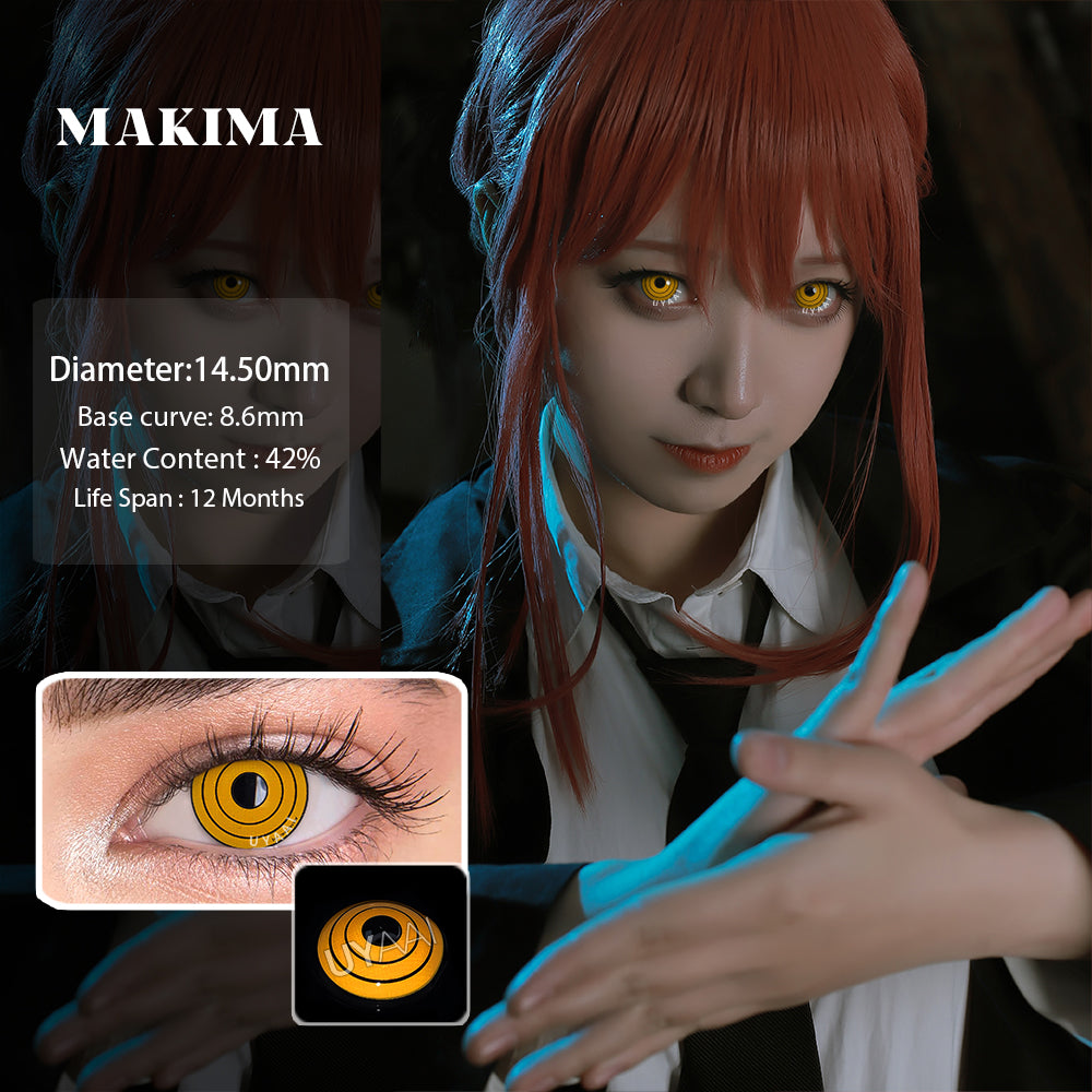 Lentille chainsaw man cosplay makima ou power