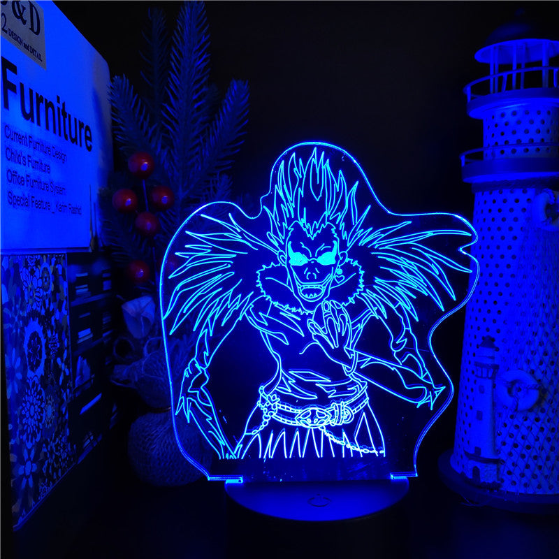 Death note veilleuse 16 couleurs lampe led decoration collection manga light L et ryuk