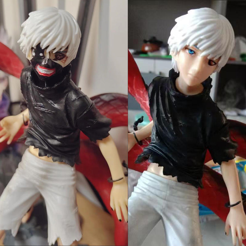 Tokyo ghool figurine ken kaneki statuette collection manga tete interchangeable 24cm