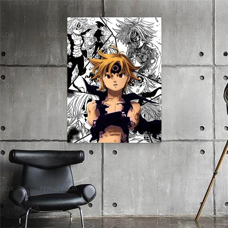 Toile seven deadly sins poster meliodas en cotton haute qualité