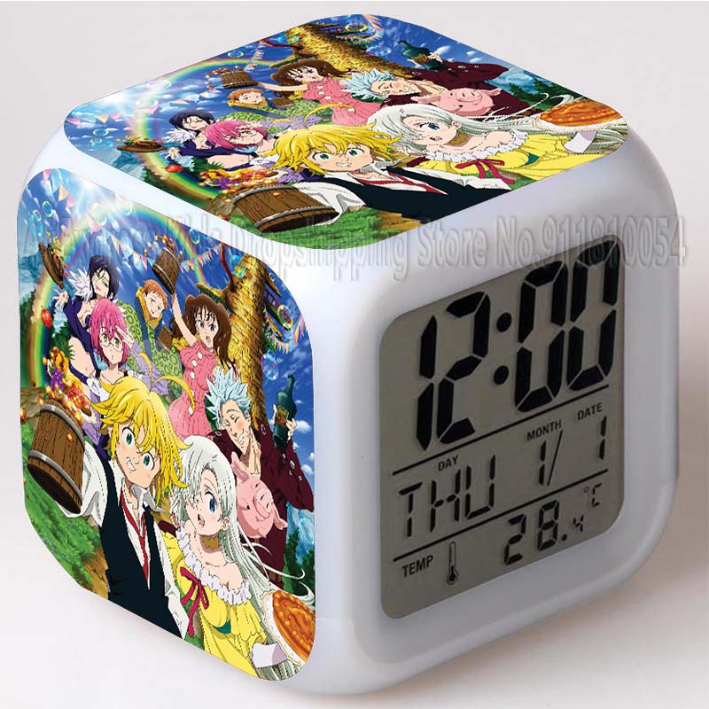 Seven deadly sins reveil led 7 couleurs fonction thermometre