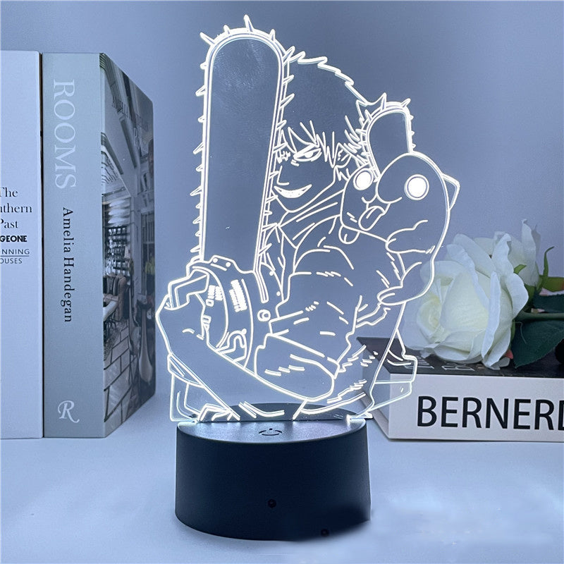 Chainsaw man veilleuse 16 couleurs lampe led 16 couleurs decoration collection manga denji power