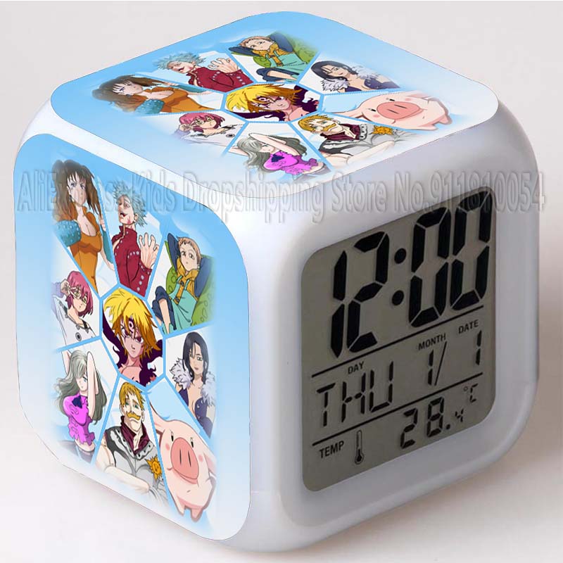 Seven deadly sins reveil led 7 couleurs fonction thermometre