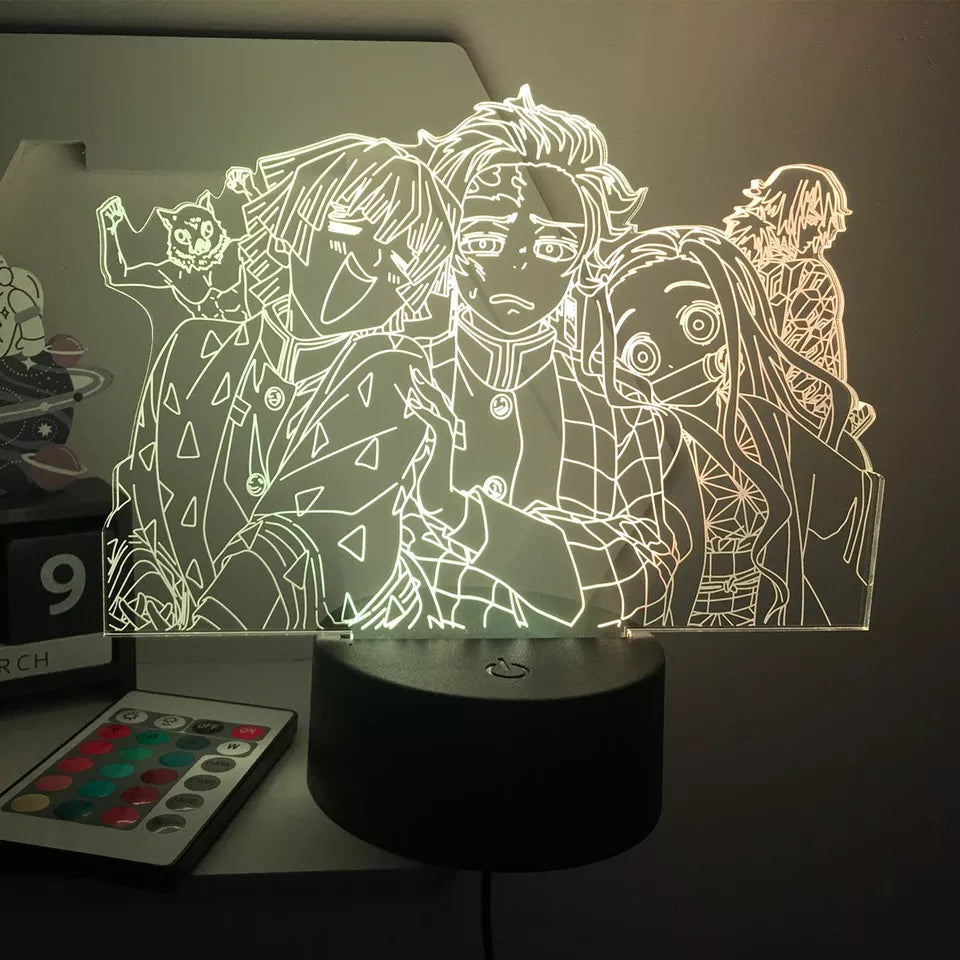 Demon slayer veilleuse 16 couleurs lampe led decoration manga