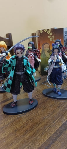 Figurine Demon Slayer Figure Kamado Tanjirou Nezuko Action Figures PVC Model Toys Zenitsu Figurine Inosuke Kimetsu No Yaiba statuette collection manga