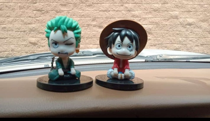 7Cm One Piece Anime Figure Monkey D Luffy Roronoa Zoro Kawaii Toys Q Figural Car Decoration Pvc Figurine Model Children Gift
