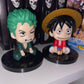 7Cm One Piece Anime Figure Monkey D Luffy Roronoa Zoro Kawaii Toys Q Figural Car Decoration Pvc Figurine Model Children Gift