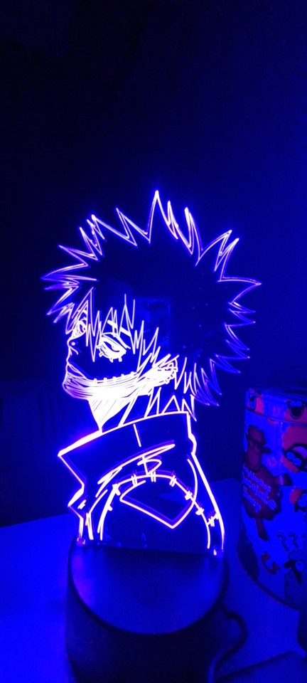 My hero academia veilleuse lampe led 16 couleurs avec telecommande