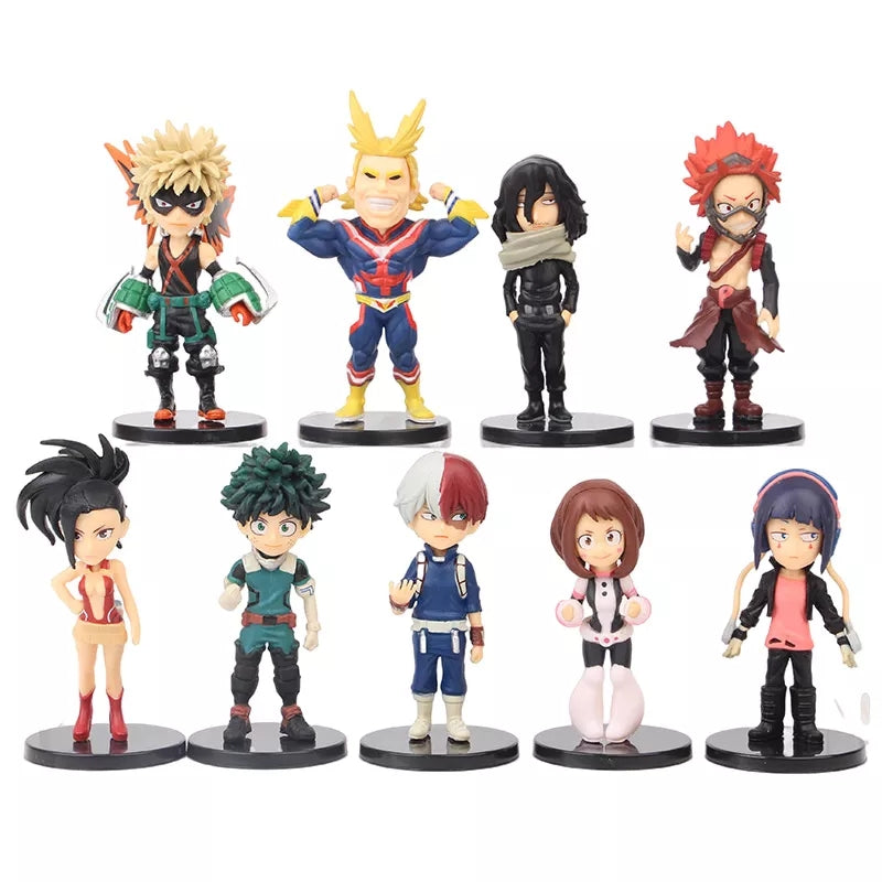 My hero academia lot de 9 figurines shoto midoria deku all might bakugo