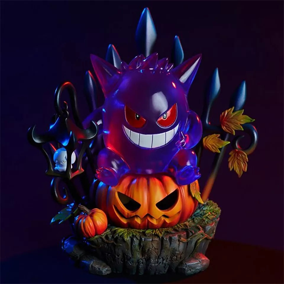 Pokemon figurine roi gengar led statuette lumineuse speciale halloween 16cm