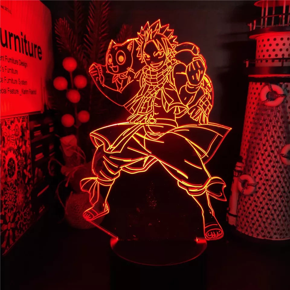 Fairy tail  veilleuse 16 couleurs lampe led decoration manga natsu