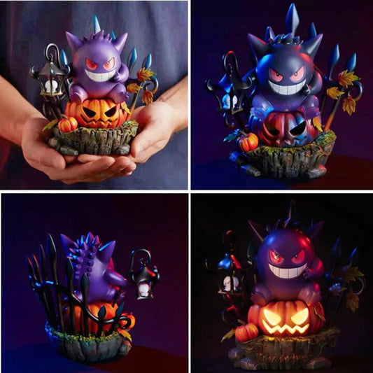 Pokemon figurine roi gengar led statuette lumineuse speciale halloween 16cm